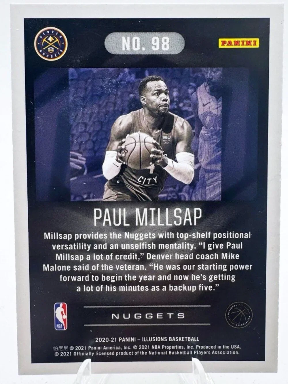 2020-21 ILLUSIONS PAUL MILLSAP # 98 DENVER NUGGETS TRADING CARD COLLECTIBLE